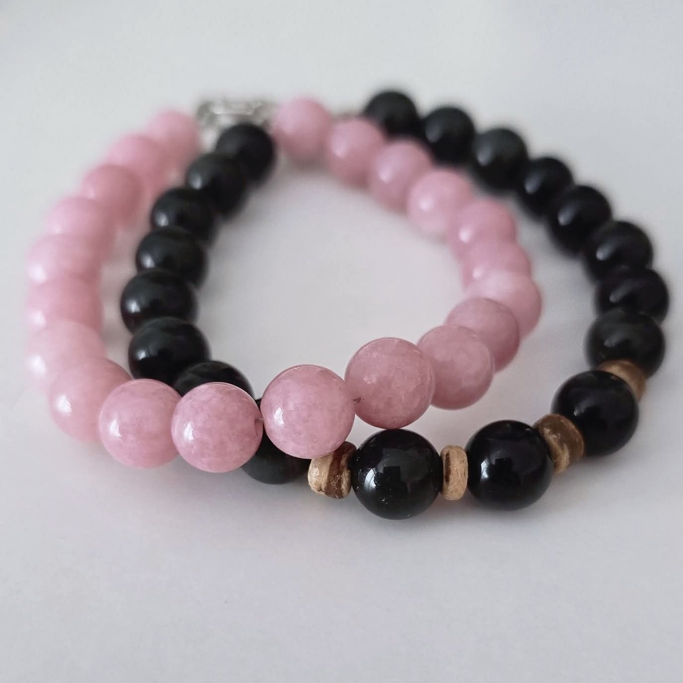 Kunzito ir oniksas porai 8mm/