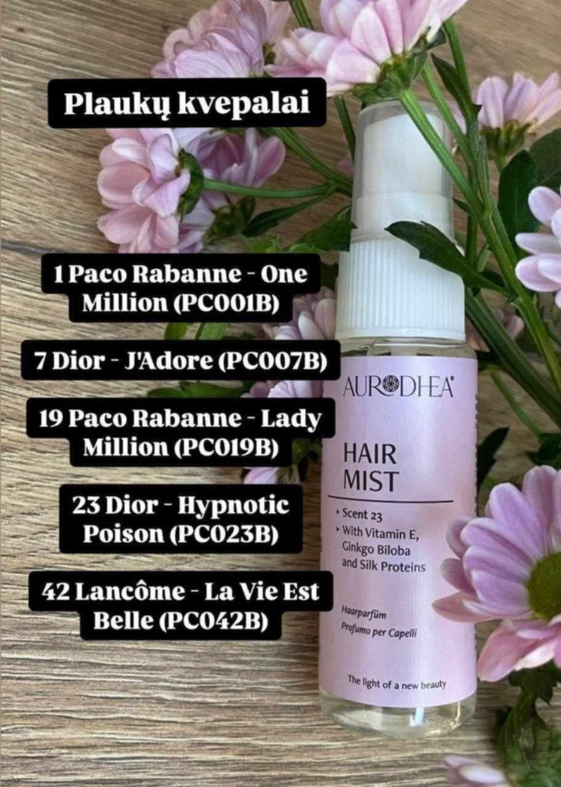 Aurodhea Hair Mist parfumuota plaukų dulksna, 30 ml