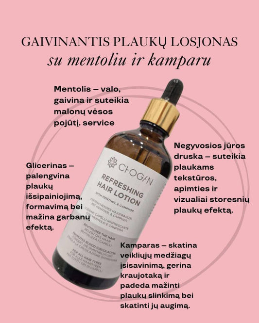 Aurodhea Refreshing Hair Lotion su mentoliu ir kamparu, 100 ml