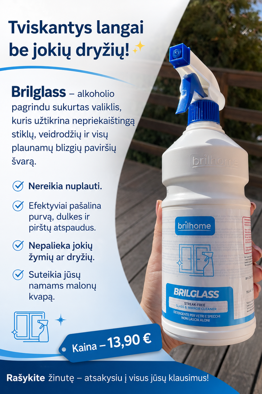 Brilglass langu plovimo skysti