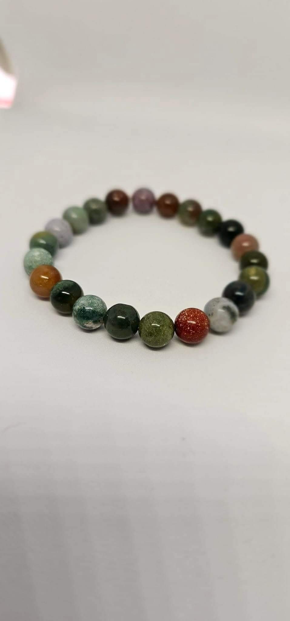 Indiškas  agatas Apsaugos ir stabilumo simbolis, saugantis nuo neigiamos energijos ir blogos įtakos.

Pusiausvyros ir harmonijos akmuo, kurio energija jungia fizinį, emocinį ir dvasinį kūnus.

Energetiškai įžeminantis, suteikiantis proto aiškumo, dėmesio