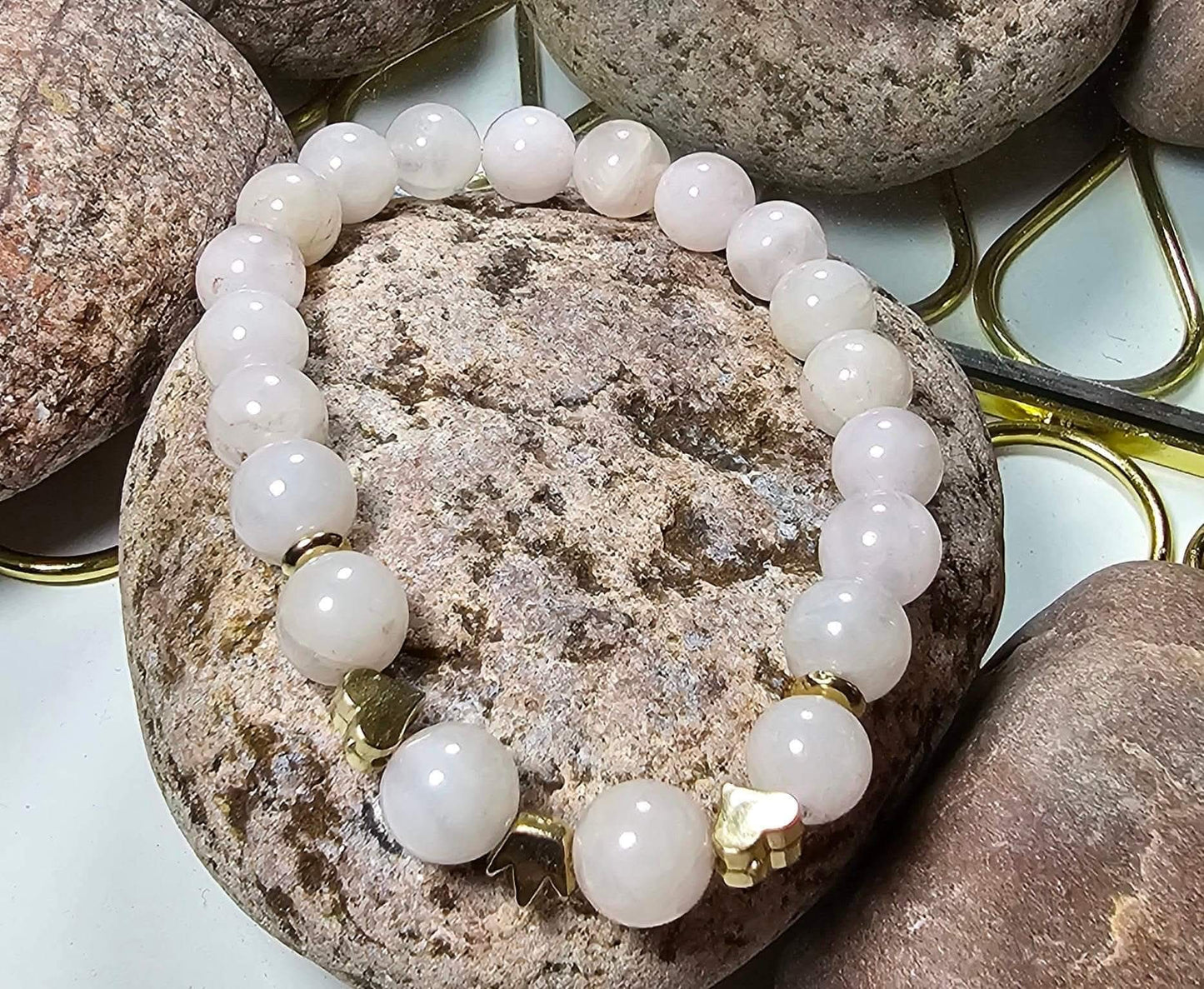 Rožinis kvarcas 8mm/ 16cm