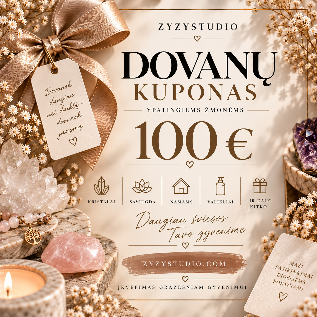 ZYZYSTUDIO 100 € dovanų kuponas