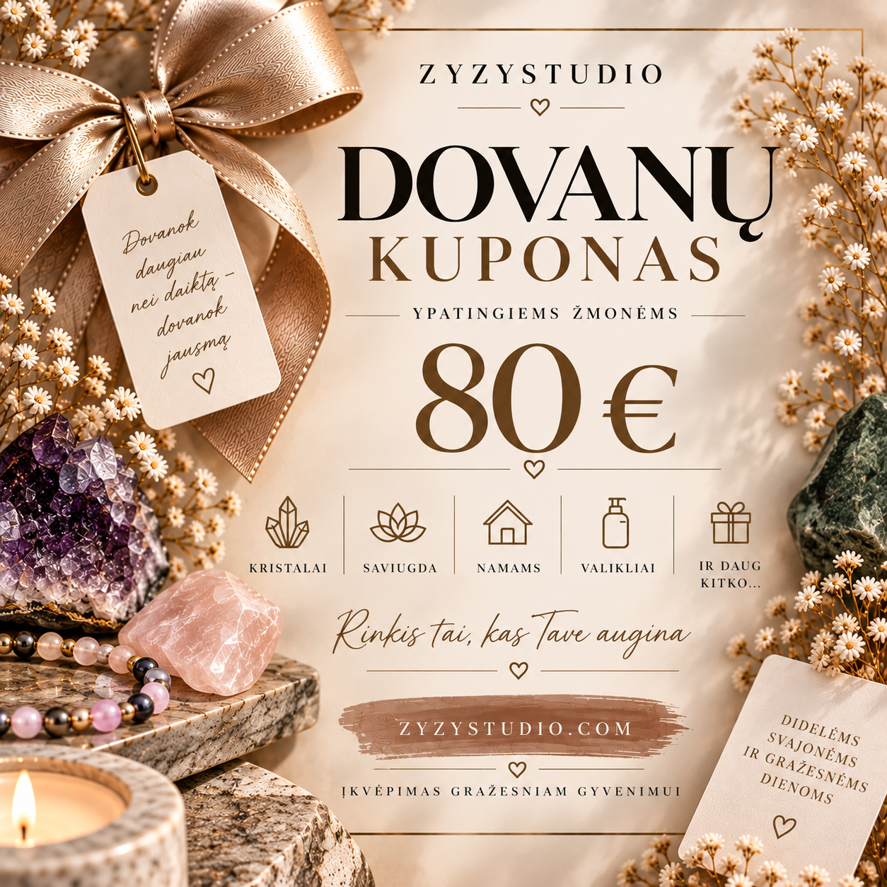 ZYZYSTUDIO 80 € dovanų kuponas