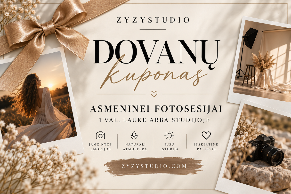ZYZYSTUDIO dovanų kuponas fotosesijai